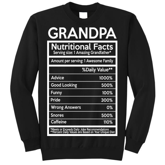 Grandpa Nutritional Facts Sweatshirt