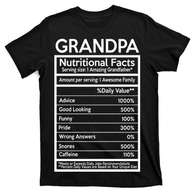 Grandpa Nutritional Facts T-Shirt