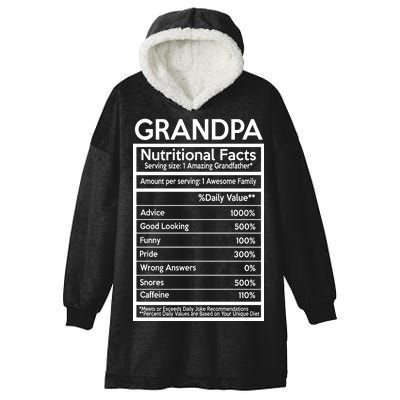 Grandpa Nutritional Facts Hooded Wearable Blanket