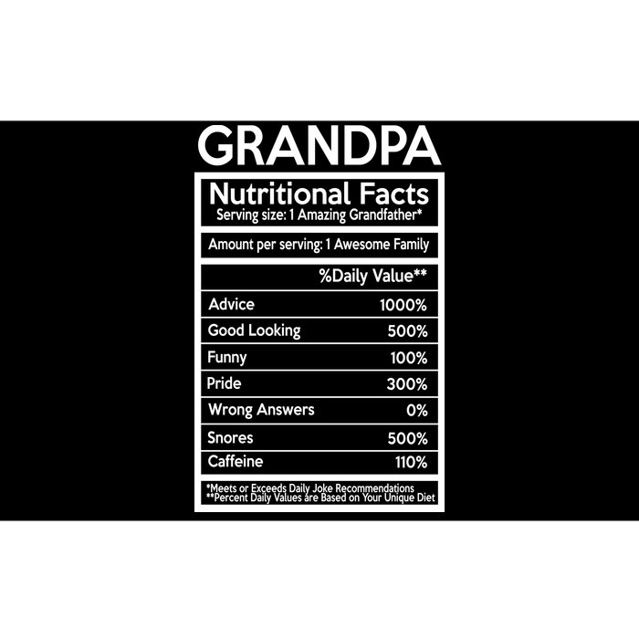 Grandpa Nutritional Facts Bumper Sticker