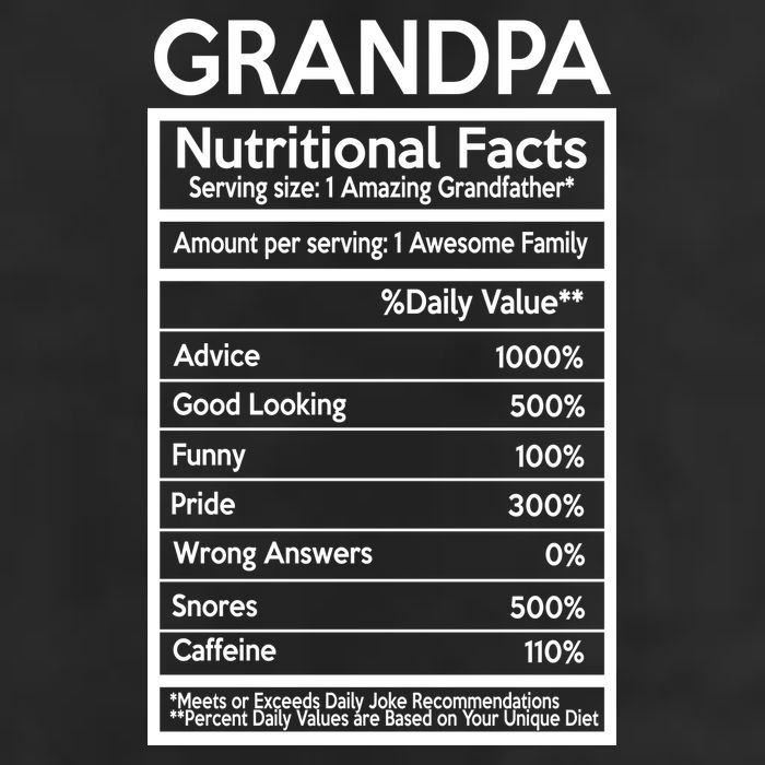 Grandpa Nutritional Facts Adult Drive Performance Visor