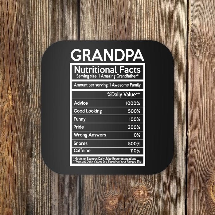 Grandpa Nutritional Facts Coaster