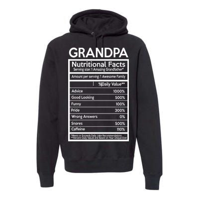 Grandpa Nutritional Facts Premium Hoodie