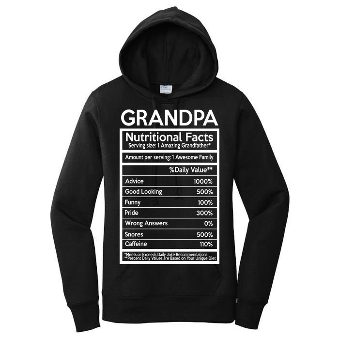 Grandpa Nutritional Facts Women's Pullover Hoodie