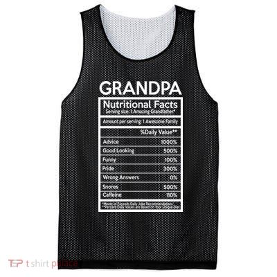 Grandpa Nutritional Facts Mesh Reversible Basketball Jersey Tank