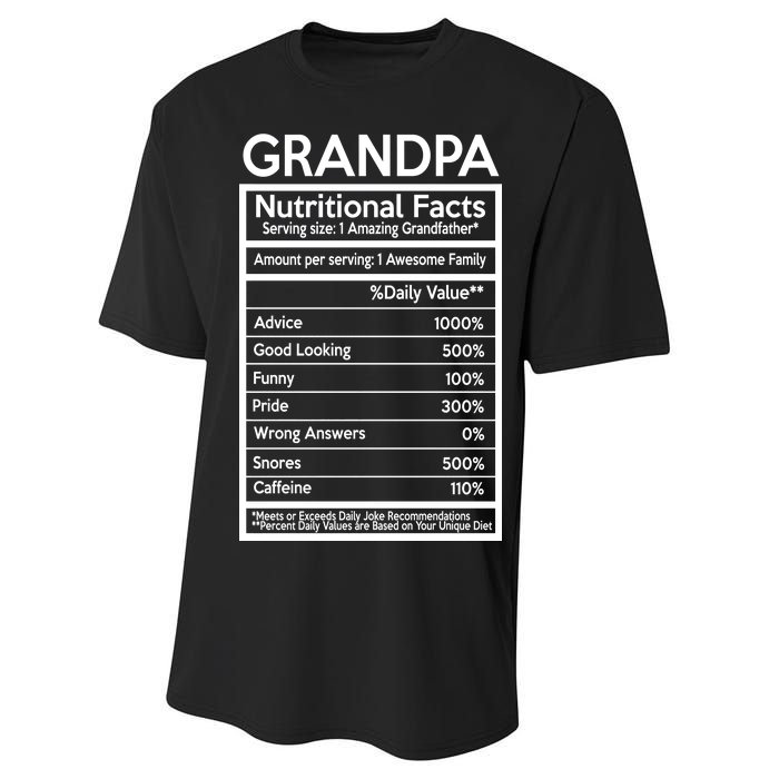 Grandpa Nutritional Facts Performance Sprint T-Shirt