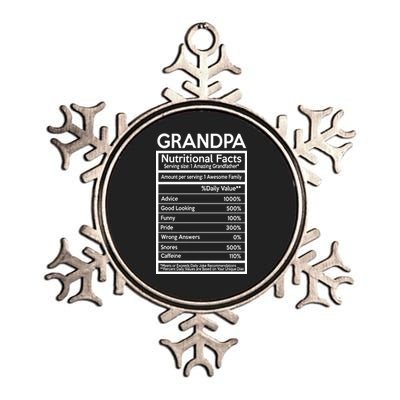 Grandpa Nutritional Facts Metallic Star Ornament