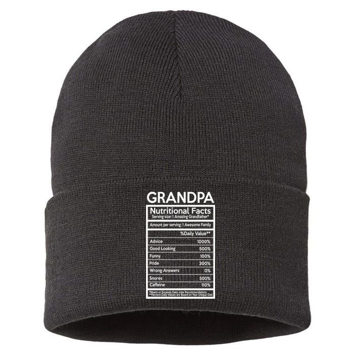 Grandpa Nutritional Facts Sustainable Knit Beanie