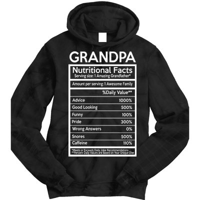 Grandpa Nutritional Facts Tie Dye Hoodie