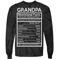 Grandpa Nutritional Facts Tie-Dye Long Sleeve Shirt