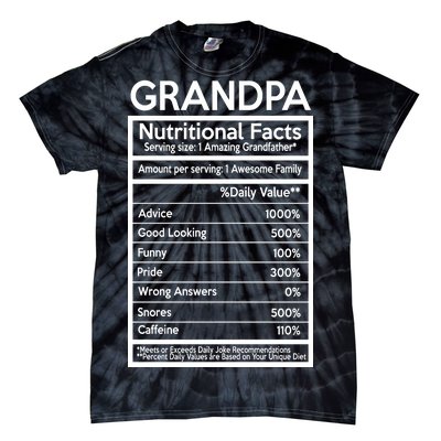 Grandpa Nutritional Facts Tie-Dye T-Shirt