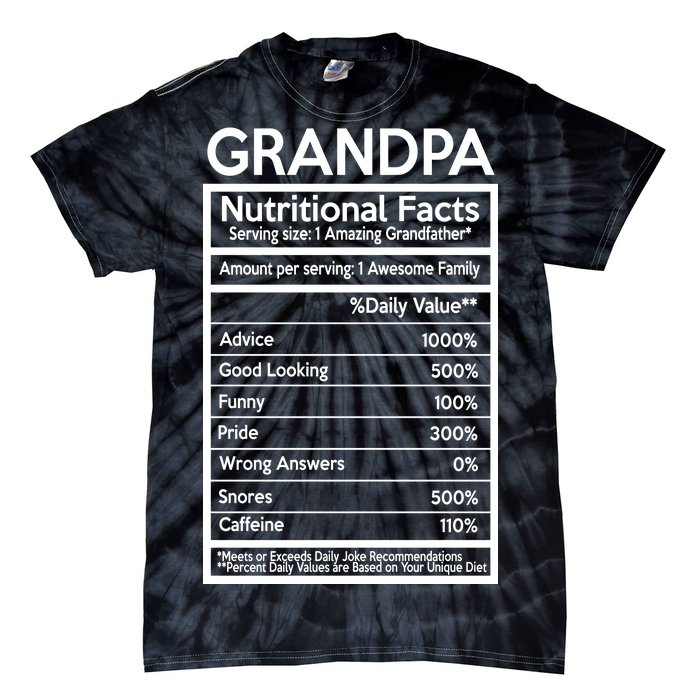 Grandpa Nutritional Facts Tie-Dye T-Shirt