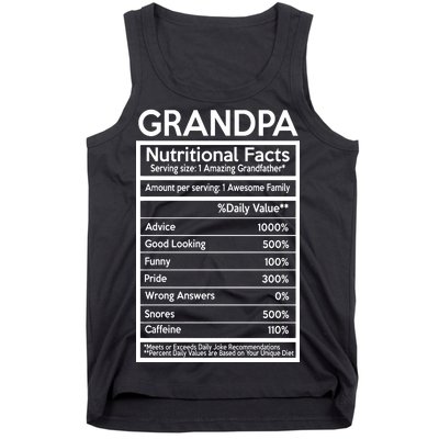 Grandpa Nutritional Facts Tank Top