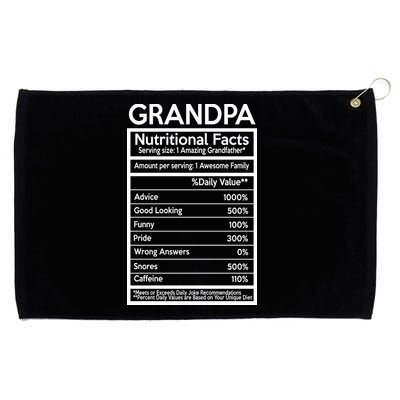 Grandpa Nutritional Facts Grommeted Golf Towel