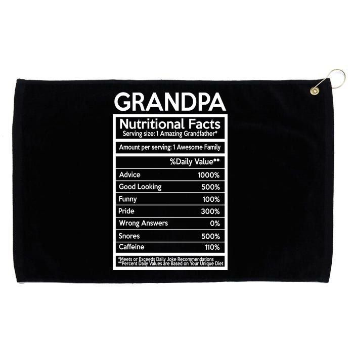 Grandpa Nutritional Facts Grommeted Golf Towel