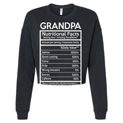 Grandpa Nutritional Facts Cropped Pullover Crew