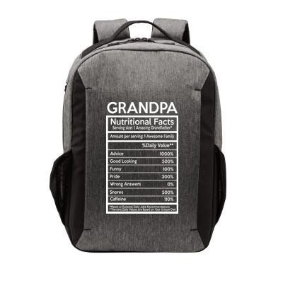 Grandpa Nutritional Facts Vector Backpack