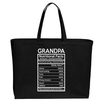 Grandpa Nutritional Facts Cotton Canvas Jumbo Tote