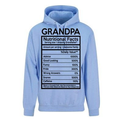 Grandpa Nutritional Facts Unisex Surf Hoodie