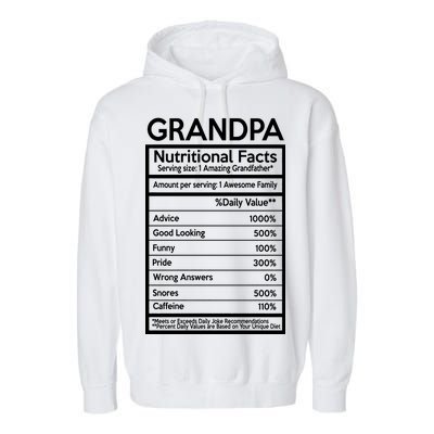 Grandpa Nutritional Facts Garment-Dyed Fleece Hoodie