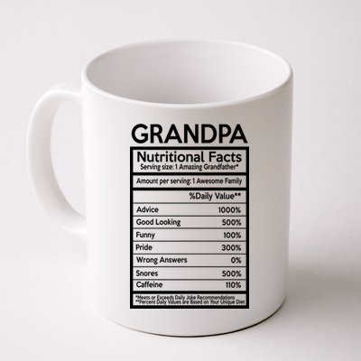 Grandpa Nutritional Facts Coffee Mug