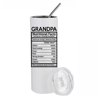 Grandpa Nutritional Facts Stainless Steel Tumbler