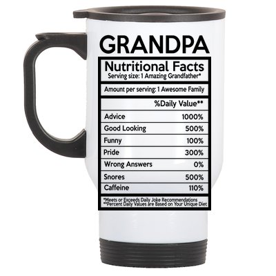 Grandpa Nutritional Facts Stainless Steel Travel Mug