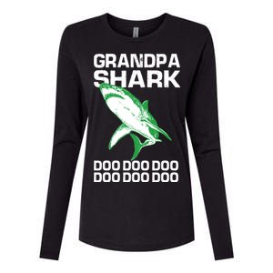 Grandpa Shark Doo Womens Cotton Relaxed Long Sleeve T-Shirt