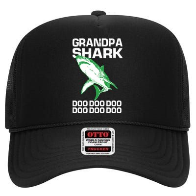 Grandpa Shark Doo High Crown Mesh Back Trucker Hat