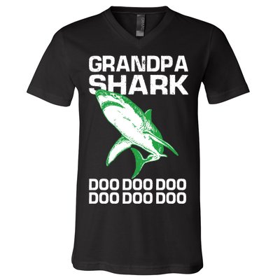 Grandpa Shark Doo V-Neck T-Shirt