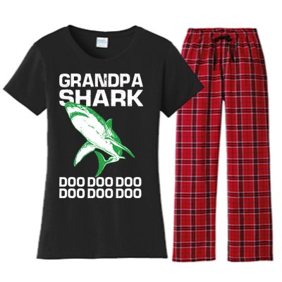 Grandpa Shark Doo Women's Flannel Pajama Set