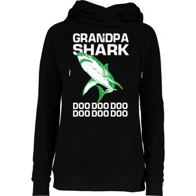 Grandpa Shark Doo Womens Funnel Neck Pullover Hood