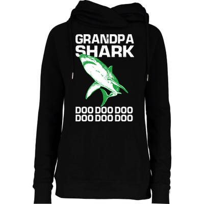 Grandpa Shark Doo Womens Funnel Neck Pullover Hood