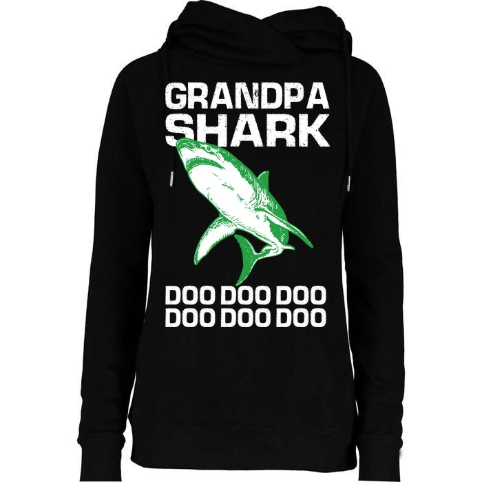 Grandpa Shark Doo Womens Funnel Neck Pullover Hood