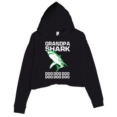 Grandpa Shark Doo Crop Fleece Hoodie