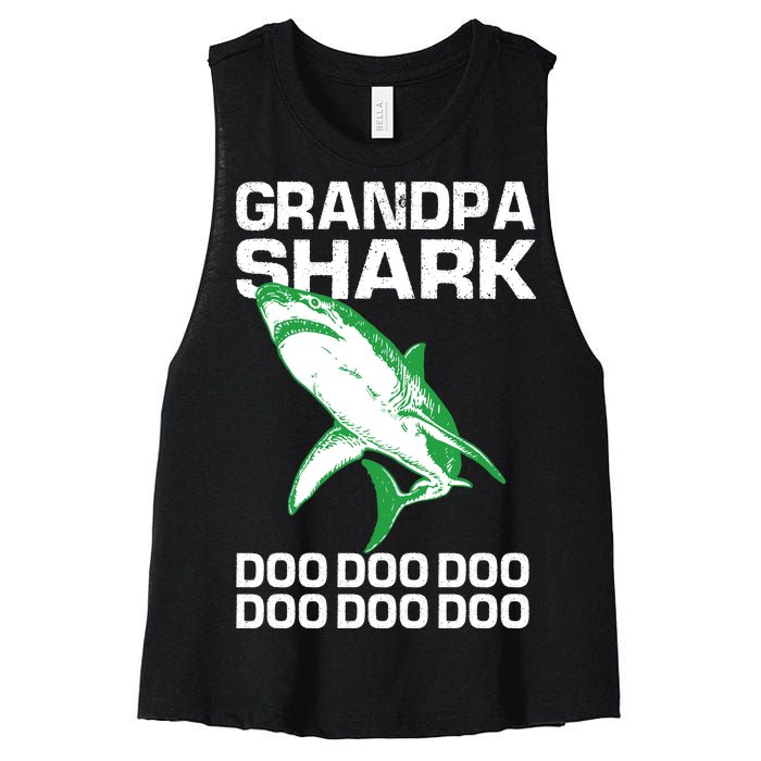 Grandpa Shark Doo Women's Racerback Cropped Tank