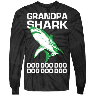 Grandpa Shark Doo Tie-Dye Long Sleeve Shirt