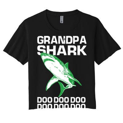 Grandpa Shark Doo Women's Crop Top Tee