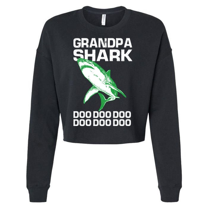 Grandpa Shark Doo Cropped Pullover Crew