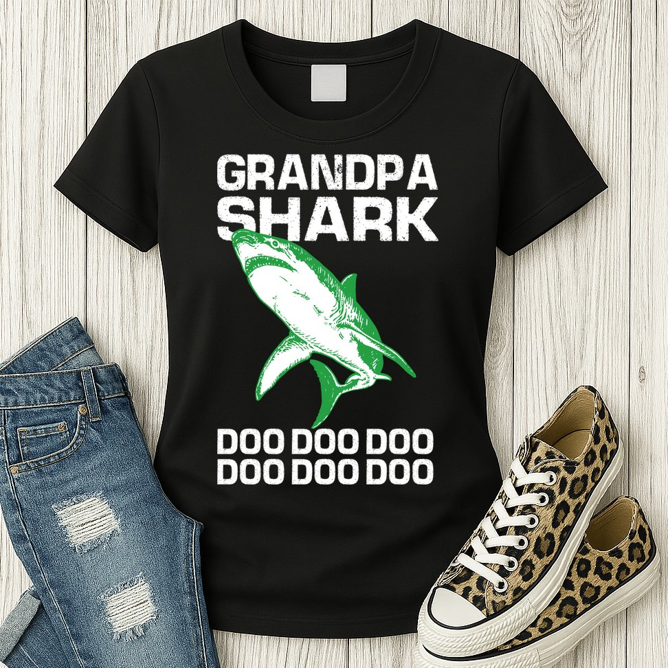 Grandpa Shark Doo Womens T-Shirt
