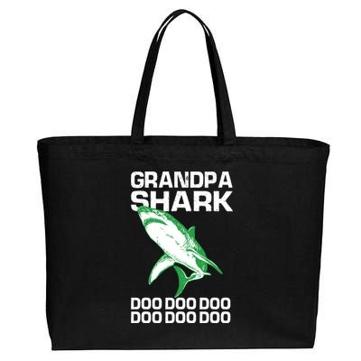 Grandpa Shark Doo Cotton Canvas Jumbo Tote