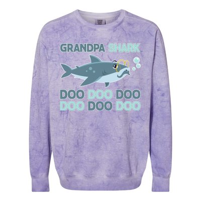 Grandpa Shark Doo Doo Doo Colorblast Crewneck Sweatshirt