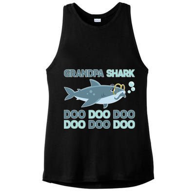 Grandpa Shark Doo Doo Doo Ladies PosiCharge Tri-Blend Wicking Tank