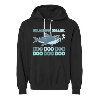 Grandpa Shark Doo Doo Doo Garment-Dyed Fleece Hoodie