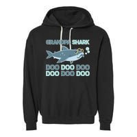 Grandpa Shark Doo Doo Doo Garment-Dyed Fleece Hoodie