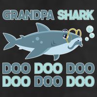 Grandpa Shark Doo Doo Doo Garment-Dyed Fleece Hoodie