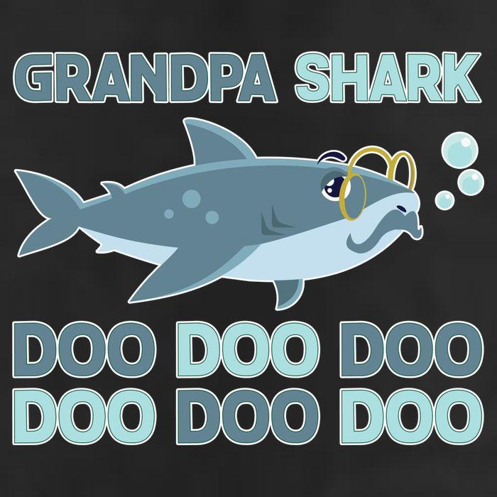 Grandpa Shark Doo Doo Doo Garment-Dyed Fleece Hoodie