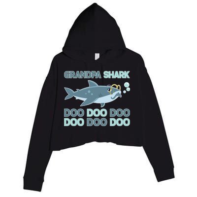 Grandpa Shark Doo Doo Doo Crop Fleece Hoodie
