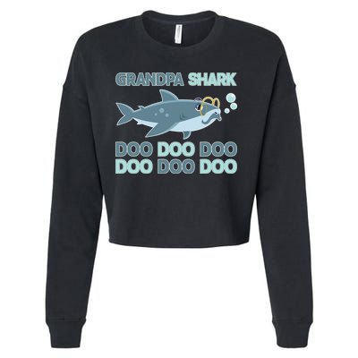 Grandpa Shark Doo Doo Doo Cropped Pullover Crew