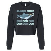 Grandpa Shark Doo Doo Doo Cropped Pullover Crew
